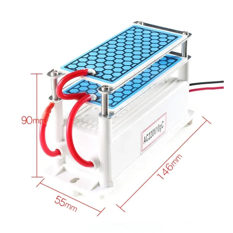 เครื่องกำเนิดโอโซนแบบแผ่นเซรามิกอุณหภูมิสูง 220V 10g เครื่องฟอกอากาศ AC 220V 10G