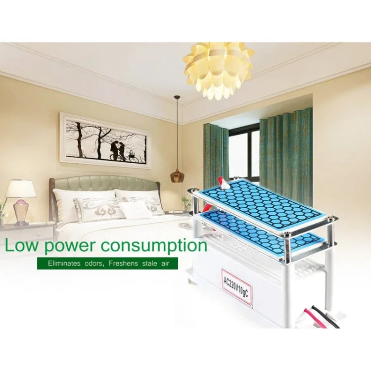 เครื่องกำเนิดโอโซนแบบแผ่นเซรามิกอุณหภูมิสูง 220V 10g เครื่องฟอกอากาศ AC 220V 10G