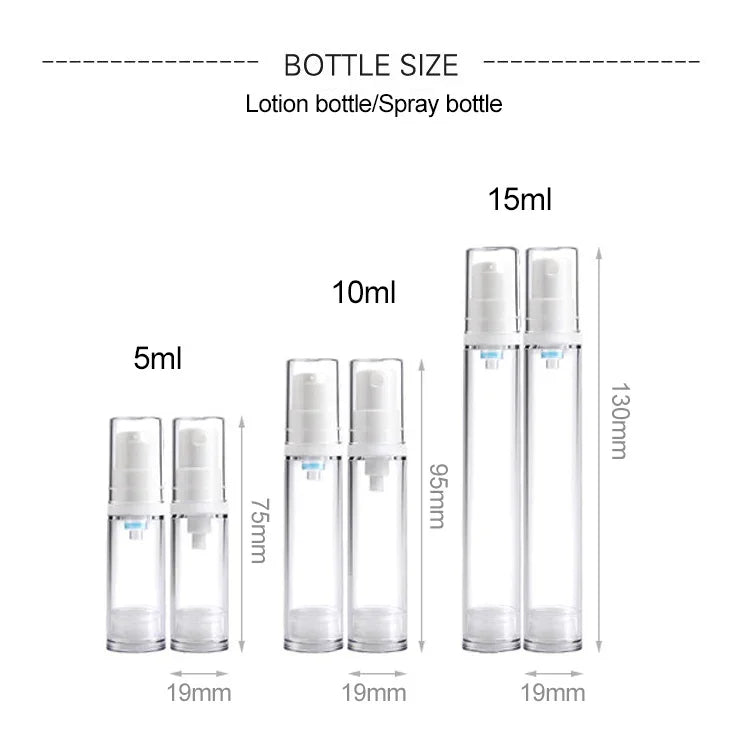 ขวดปั๊มสุญญากาศแบบพกพา 5 ชิ้น ขวดสเปรย์น้ำหอมละอองละเอียด 5ml, 5ml
