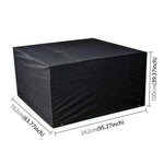 ผ้ากันน้ำกันฝุ่น Oxford 210D ป้องกันรังสียูวี พับได้ ปกป้องโต๊ะและเก้าอี้กลางแจ้ง ชุดผ้าคลุมเฟอร์นิเจอร์ ขนาด: 242*162*100 ซม. (สีดำ)