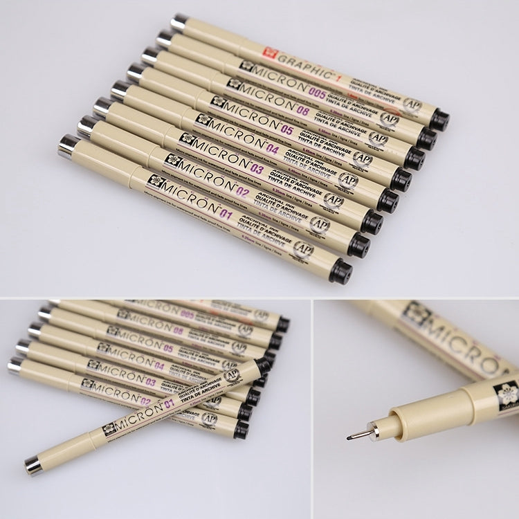 ปากกาหัวสักหลาดสำหรับวาดภาพหมึกพิกเมนต์ 2 ชิ้น ปลาย 0.5 มม., 0.25 มม., 0.3 มม., 0.35 มม., 0.45 มม.