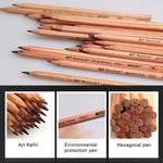 ดินสอไม้ 12 แท่ง สำหรับวาดเขียน สเก็ตช์ ปลาย 2B พร้อมเหลาแล้ว