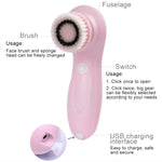 เครื่องทำความสะอาดผิวหน้าอิเล็กทรอนิกส์ชาร์จ USB 1.2W เครื่องมือความงามสำหรับรูขุมขน แปรงล้างจมูกสิวหัวดำ 6 in 1