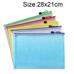 ถุงใส่เครื่องเขียนตาข่ายพลาสติกซิป ส่งสีสุ่ม (B5, ขนาด: 28x21 ซม.), B5, ขนาด: 28x21 ซม.
