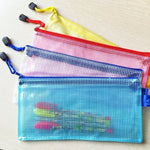 ถุงใส่เครื่องเขียนตาข่ายพลาสติกซิป ส่งสีสุ่ม (B5, ขนาด: 28x21 ซม.), B5, ขนาด: 28x21 ซม.