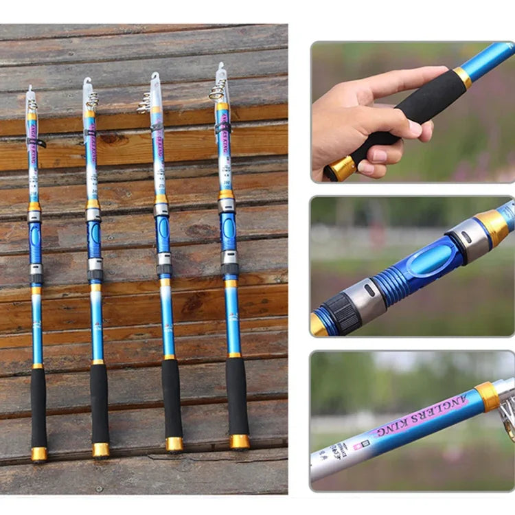 คันเบ็ดคาร์บอน 2.1 เมตร แบบพกพาสำหรับเดินทาง ส่งสีสุ่ม, 2.1 ม.