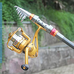 คันเบ็ดคาร์บอน 2.1 เมตร แบบพกพาสำหรับเดินทาง ส่งสีสุ่ม, 2.1 ม.