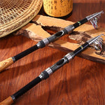 คันเบ็ดคาร์บอน 2.1 เมตร แบบพกพาสำหรับเดินทาง ส่งสีสุ่ม, 2.1 ม.
