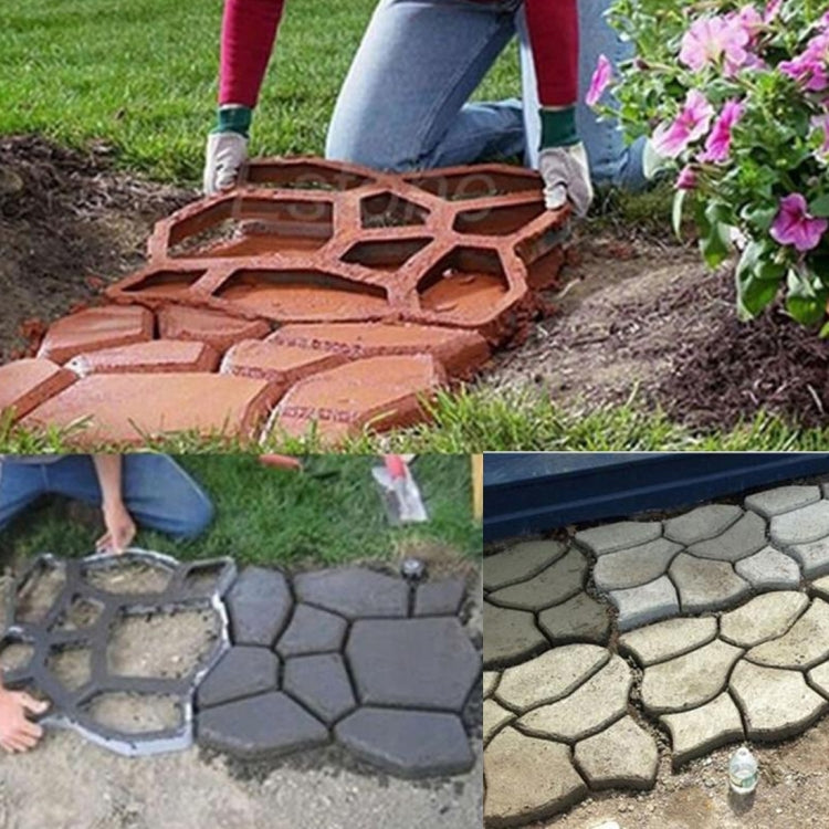 แม่พิมพ์ถนนคอนกรีตซีเมนต์แบบแมนนวล แม่พิมพ์พลาสติก DIY สำหรับทางเดินสวน, แม่พิมพ์ทางเดินสวน