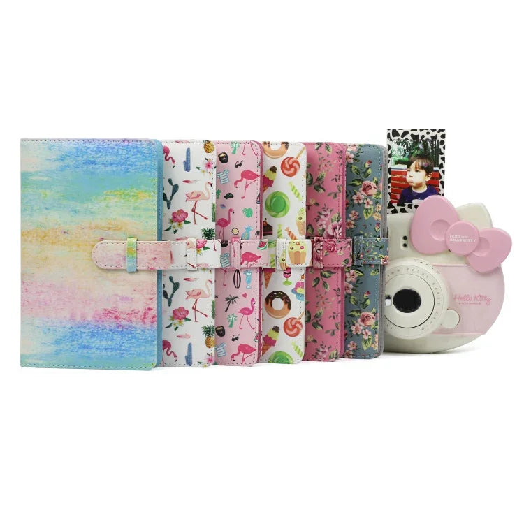 อัลบั้มรูปขนาด 3 นิ้ว ลายฟลามิงโก้สีชมพู DIY PU แบบแทรก 32 หน้า สวยงาม สำหรับโพลารอยด์ ลายฟลามิงโก้สีชมพู