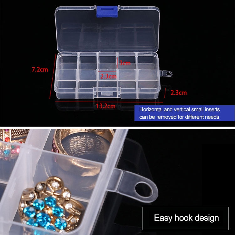 กล่องพลาสติกใส่ของแบบถอดตะแกรงได้ 10 ชิ้น สำหรับเครื่องประดับ ต่างหู ตะขอเบ็ดตกปลา อุปกรณ์ขนาดเล็ก ขนาดเล็ก 10 ช่อง (สีขาว+น้ำเงิน), 10 ช่อง (สีชมพู+น้ำเงิน), 10 ช่อง (สีส้ม+น้ำเงิน), 10 ช่อง (สีม่วง+น้ำเงิน), 10 ช่อง (สีขาว+ชมพู)