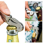 10pcs Multi-function Sea Horse Pattern Stainless Wine Bottle Opener, Can Opener Bottle Opener, Random Color Delivery, Sea Horse Style