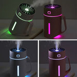เครื่องเพิ่มความชื้นอัจฉริยะรูปถ้วยน้ำ ML-S2 พร้อมไฟ LED กลางคืนแบบเงียบและระบบพ่นละออง
