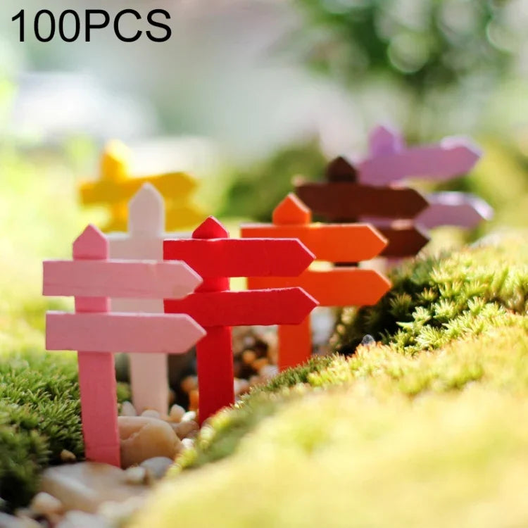 รั้วไม้ขนาดเล็ก 10 ชิ้น ป้ายสวน DIY ป้ายต้นไม้ ตกแต่งกระถาง ตกแต่งภูมิทัศน์ขนาดเล็ก สีสุ่ม