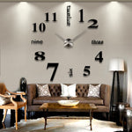 นาฬิกาสติกเกอร์ผนัง 3D กระจก DIY สร้างสรรค์, ขนาด: 120*120cm, ขนาด: 120*120cm(สีขาว), ขนาด: 120*120cm(สีเหลือง), ขนาด: 120*120cm(สีดำ)