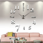 นาฬิกาสติกเกอร์ผนัง 3D กระจก DIY สร้างสรรค์, ขนาด: 120*120cm, ขนาด: 120*120cm(สีขาว), ขนาด: 120*120cm(สีเหลือง), ขนาด: 120*120cm(สีดำ)