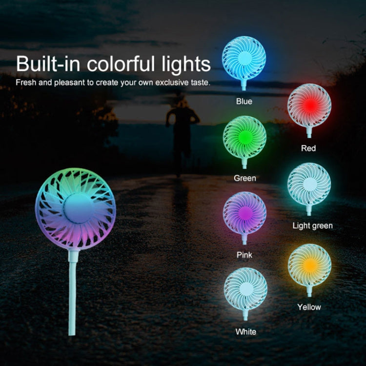 พัดลมแขวนคอแบบมินิสร้างสรรค์ พร้อมไฟ LED สำหรับกลางแจ้ง F008 (สีดำ), F008, F008 (สีน้ำเงิน), F008 (สีขาว)