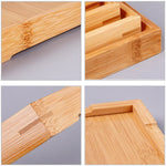 ถาดชาช่องมุมไม้ไผ่ ขนาด 44x32 ซม.