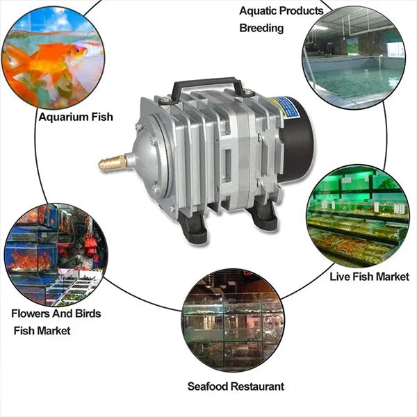 ACO-018A ปั๊มลมแม่เหล็กไฟฟ้า 520W 200L/นาที สำหรับตู้ปลาและอาหารทะเล เพิ่มออกซิเจน ปลั๊ก US, ACO-018A