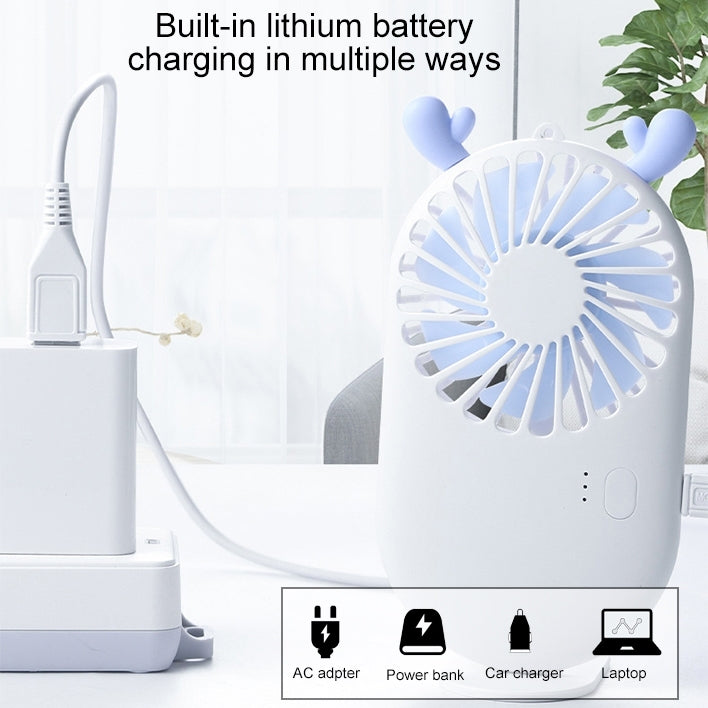 พัดลมพกพาขนาดเล็กชาร์จ USB พร้อมควบคุมความเร็ว 3 ระดับ