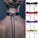 สร้อยคอช็อกเกอร์กำมะหยี่โลหะผสมกลวงสไตล์ถนนยุโรปและอเมริกา 2 ชิ้น, ส่งสีสุ่ม, TERQ02