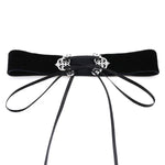 สร้อยคอช็อกเกอร์กำมะหยี่โลหะผสมกลวงสไตล์ถนนยุโรปและอเมริกา 2 ชิ้น, ส่งสีสุ่ม, TERQ02