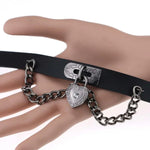 สร้อยข้อมือช็อกเกอร์หนังล็อกหัวใจพังค์สไตล์ยุโรปและอเมริกาฮาราจูกุ, ส่งสีสุ่ม, TXXQ05