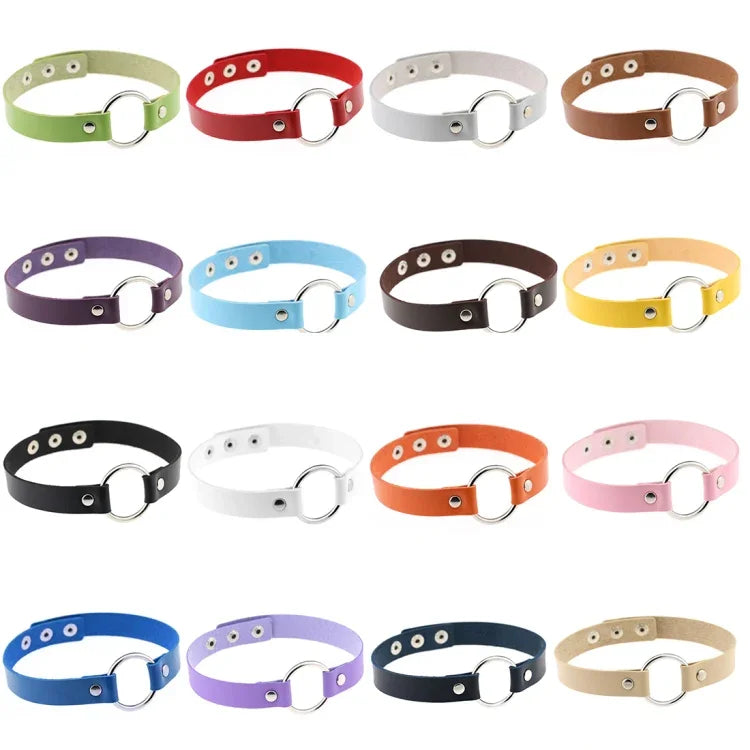 สร้อยข้อมือหนังสไตล์ฮาราจูกุญี่ปุ่นสำหรับไนต์คลับแบบกลมพังค์ 3 ชิ้น, ส่งสีสุ่ม, YXQ