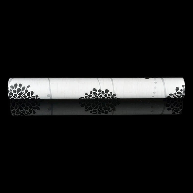 วอลเปเปอร์สติกเกอร์ตกแต่งผนังอิฐหิน 3D สไตล์สร้างสรรค์ Black Flower Ball สำหรับห้องนอน ห้องนั่งเล่น กันน้ำ ม้วนขนาด: 45 x 1000 ซม., Black flower ball