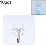 ตะขอกาว PVC + สแตนเลส รูปทรงบ๊วยบาง 10 ชิ้น กันน้ำ ติดแน่น โปร่งใส สำหรับติดผนังครัว