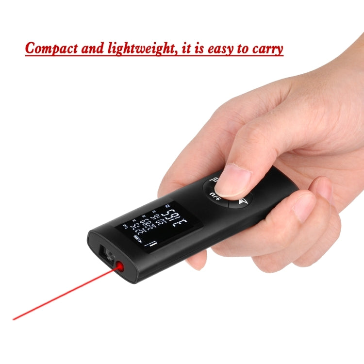 เครื่องวัดระยะเลเซอร์ JQ-60 ขนาดเล็ก 60 เมตร แบบชาร์จไฟได้ ดิจิตอลแบบมือถือ