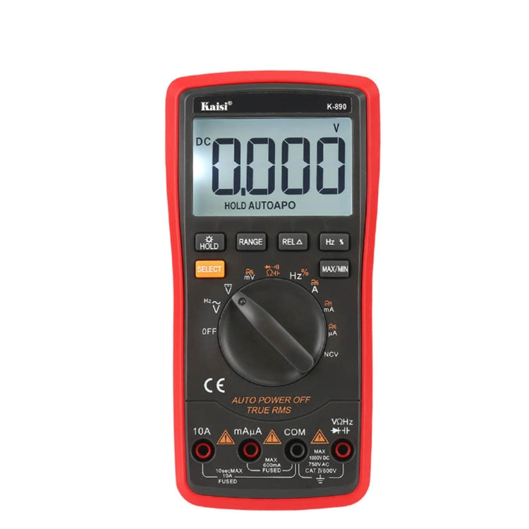 Kaisi K-890 มัลติมิเตอร์ดิจิทัล LCD มืออาชีพ เครื่องทดสอบมัลติมิเตอร์ดิจิทัลแบบมือถือ