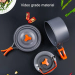 Hewolf 1692 Outdoor Camping Tableware Pots Cookwear Set for 2-3 Person, HW-K1692 For 2-3 Person