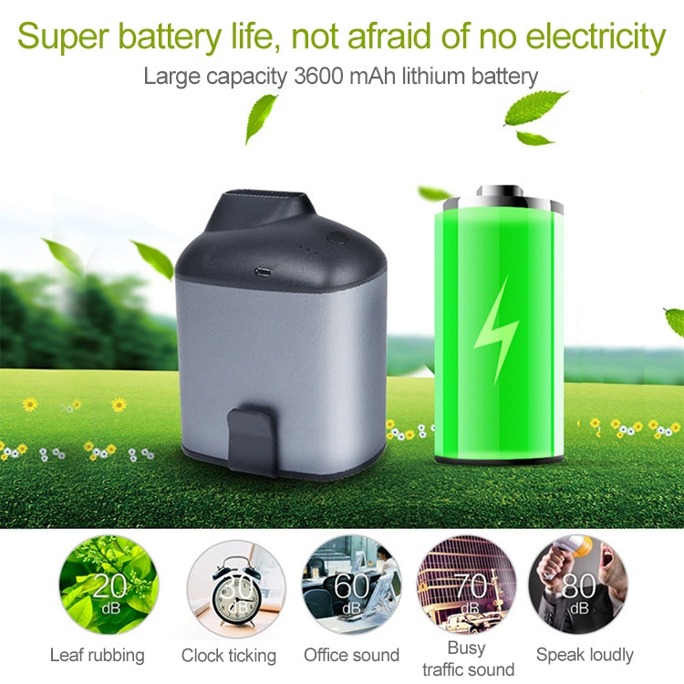 พัดลมพกพาแบบแขวนเอว USB ดีไซน์สร้างสรรค์ ปรับความเร็วลมได้สามระดับ สีดำ เทา