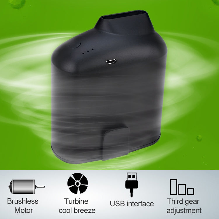 พัดลมพกพาแบบแขวนเอว USB ดีไซน์สร้างสรรค์ ปรับความเร็วลมได้สามระดับ สีดำ เทา
