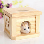 บ้านไม้หลังคาแบนสำหรับสัตว์เลี้ยง กรงสัตว์เลี้ยงสำหรับสัตว์เล็ก กระต่าย แฮมสเตอร์, บ้านไม้หลังคาแบน