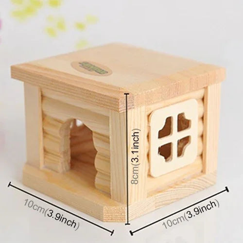 บ้านไม้หลังคาแบนสำหรับสัตว์เลี้ยง กรงสัตว์เลี้ยงสำหรับสัตว์เล็ก กระต่าย แฮมสเตอร์, บ้านไม้หลังคาแบน