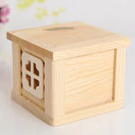 บ้านไม้หลังคาแบนสำหรับสัตว์เลี้ยง กรงสัตว์เลี้ยงสำหรับสัตว์เล็ก กระต่าย แฮมสเตอร์, บ้านไม้หลังคาแบน