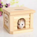 บ้านไม้หลังคาแบนสำหรับสัตว์เลี้ยง กรงสัตว์เลี้ยงสำหรับสัตว์เล็ก กระต่าย แฮมสเตอร์, บ้านไม้หลังคาแบน