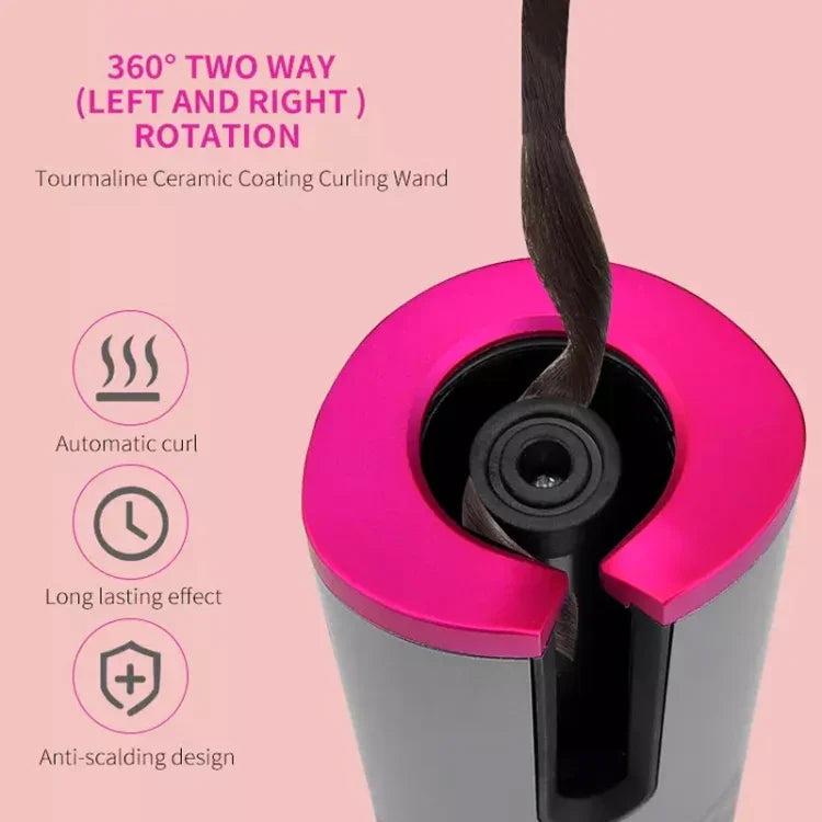 เครื่องม้วนผมอัตโนมัติแบบชาร์จ USB แบบพกพา มินิ ไร้สาย มัลติฟังก์ชัน พร้อมหน้าจอ LCD