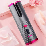 เครื่องม้วนผมอัตโนมัติแบบชาร์จ USB แบบพกพา มินิ ไร้สาย มัลติฟังก์ชัน พร้อมหน้าจอ LCD
