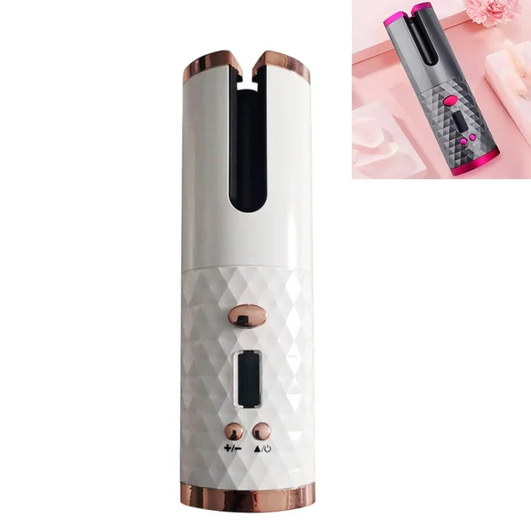 เครื่องม้วนผมอัตโนมัติแบบชาร์จ USB แบบพกพา มินิ ไร้สาย มัลติฟังก์ชัน พร้อมหน้าจอ LCD