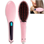 Handheld Innovative Hair Straightener Comb with LCD Temperature Display, EU Plug