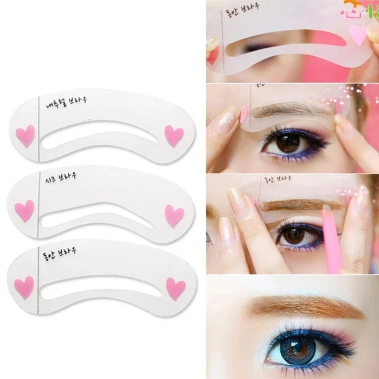 เครื่องมือแม่แบบรูปทรงสเตนซิลคิ้ว 3 in 1, 3 in 1