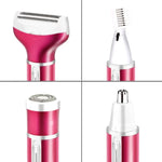 เครื่องตัดแต่งขนคิ้วและขนตามร่างกาย 4-in-1 ชาร์จ USB ได้ พร้อมสาย USB ชุดเครื่องมือ 4-in-1