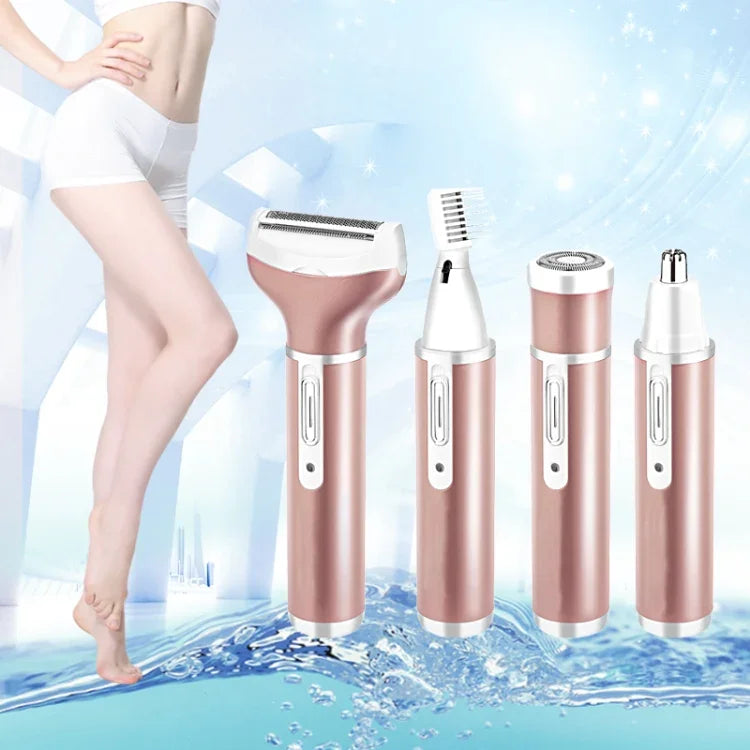 เครื่องตัดแต่งขนคิ้วและขนตามร่างกาย 4-in-1 ชาร์จ USB ได้ พร้อมสาย USB ชุดเครื่องมือ 4-in-1