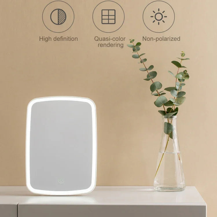 กระจกแต่งหน้าพร้อมไฟ LED แบบตั้งโต๊ะ Original Xiaomi Youpin jordan&judy ด้านเดียว สไตล์สีเดียว