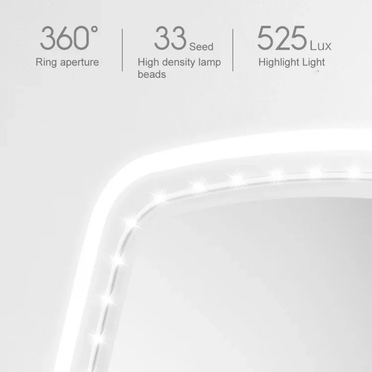 กระจกแต่งหน้าพร้อมไฟ LED แบบตั้งโต๊ะ Original Xiaomi Youpin jordan&judy ด้านเดียว สไตล์สีเดียว
