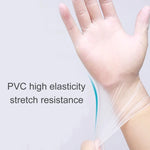 ถุงมือสอบสวน PVC แบบใช้แล้วทิ้ง 100 ชิ้น ถุงมือป้องกันใสโปร่งใสสำหรับใช้ในบ้าน ขนาด: L 100 ชิ้น ขนาด L