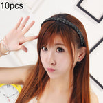 ที่คาดผมเครื่องประดับถักเปียวิกผม 10 ชิ้น สีเหลืองอ่อน